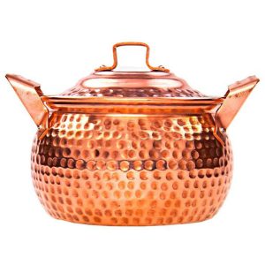 Persian Copper Cooking Pot – Traditional Bellied Shape, Khomre