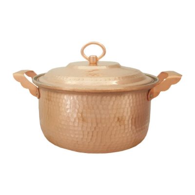 Persian Copper Cooking Pot - Traditional Hammered Artisan Style, Tabaan