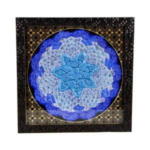 Decorative Copper Wall Plate Hand-Painted with Persian Minakari Enamel Ocean