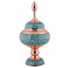 Handcrafted Persian Inlaid Turquoise Copper Sugar Bowl Taban