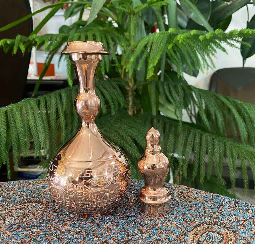Decorative Copper Bottle Handcrafted Hammered Sevda