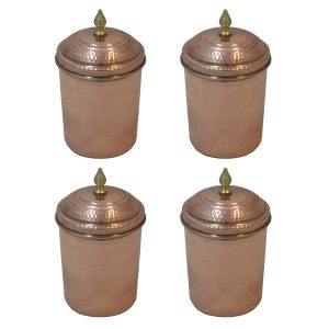 Copper Canister Jar Handcrafted to Enhance your Kitchen Hammered (4x)