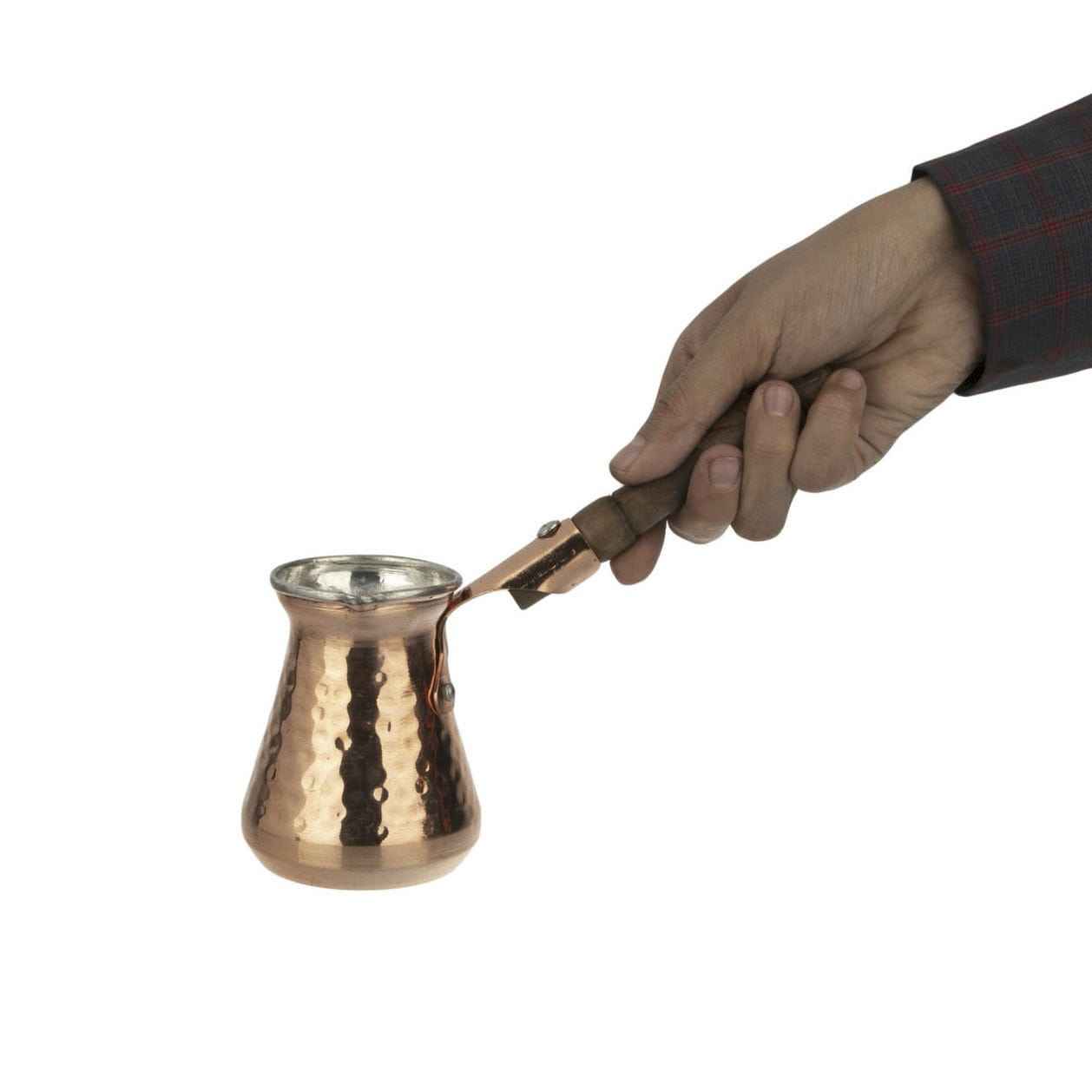 Premium Copper Turkish Coffee Pot – Hammered Ibrik, Darya Model
