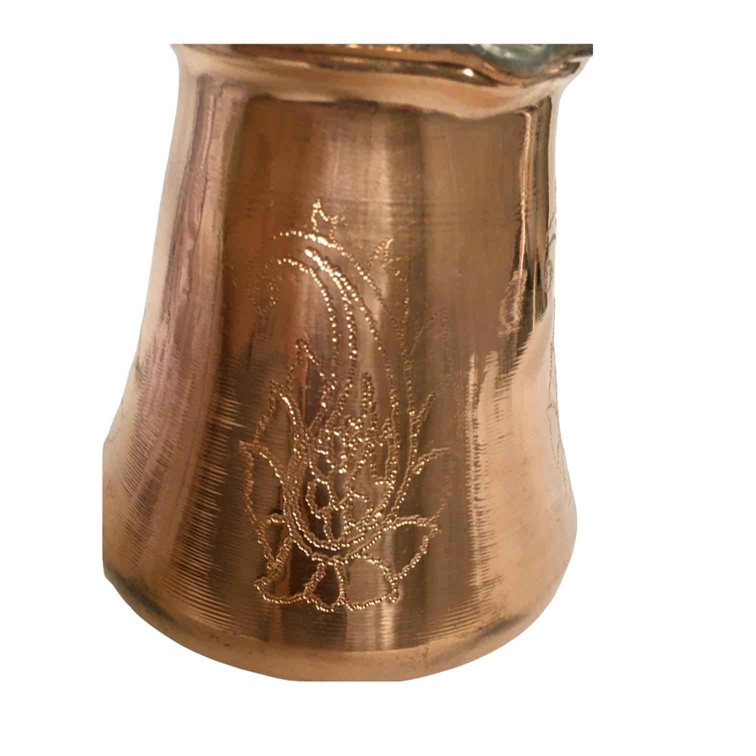 Traditional Copper Turkish Coffee Pot – Handcrafted Ibrik, Raya Model