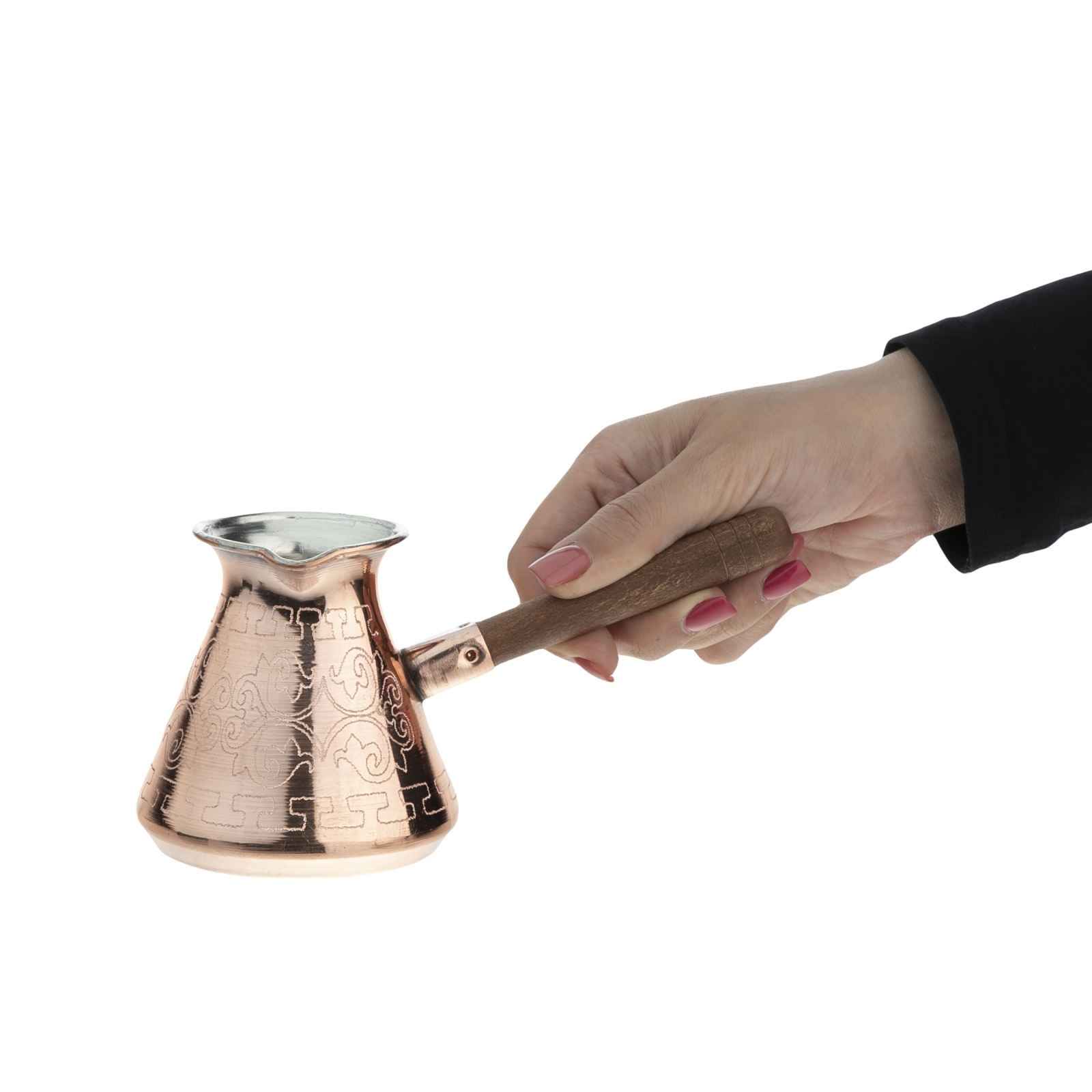 Copper Cezve – Handcrafted Hammered Turkish Coffee Maker, Sun Model