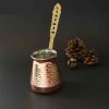 Heavy Copper Turkish Coffee Pot - Hammered Stovetop Cezve, ZH1 Model