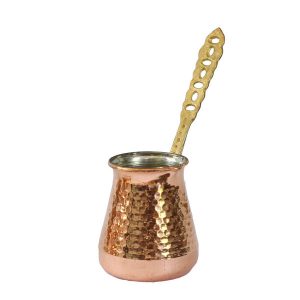 Heavy Copper Turkish Coffee Pot – Hammered Stovetop Cezve, ZH1 Model