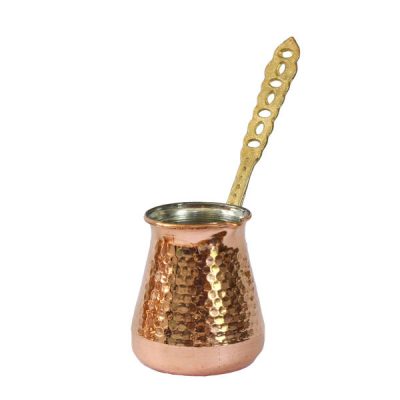 Heavy Copper Turkish Coffee Pot - Hammered Stovetop Cezve, ZH1 Model