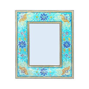 Persian Wooden Mirror Frame – Khatamkari Model Blue