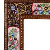 Persian Wooden Mirror Frame – Peacock Khatamkari Design