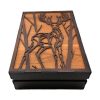 Deer Design Wooden Tea Organizer Chest – Box with Storage Drawers