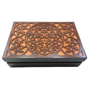 Hamta Multi-Use Wooden Organizer Chest with Tea Compartments