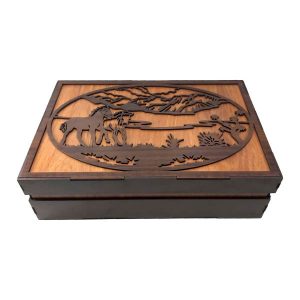 Horse Theme Wooden Chest – Organizer for Tea & Nuts