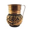Persian Copper Pitcher Traditional Hammered Flower