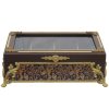 Golden Accent Wooden Tea Storage Chest – Organizer with Slots