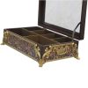 Golden Accent Wooden Tea Storage Chest – Organizer with Slots