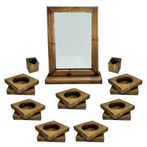 Wooden Haft-sin Set with Mirror for Nowruz Persian New Year Felora