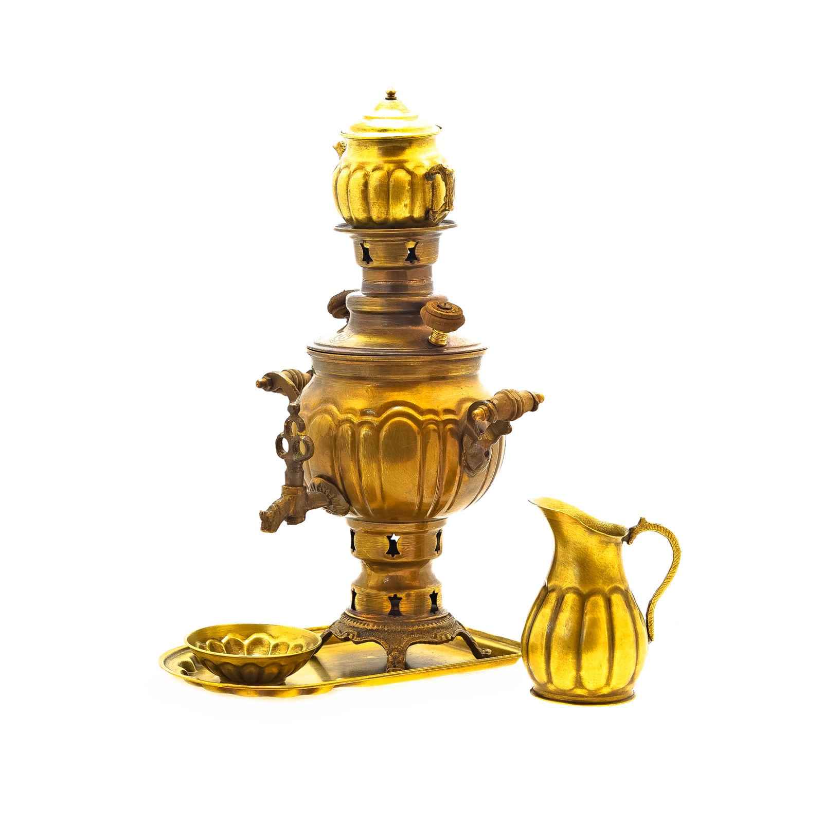Persian Brass Samovar Decorative Charcoal Tea Maker 1-Liter