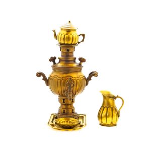 Persian Brass Samovar Decorative Charcoal Tea Maker 1-Liter