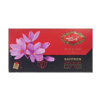 Golestan Saffron Flavored Black Tea | Warm Saffron Aroma & Rich Tea Flavor, 8 Packs