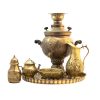 Persian Brass Samovar Decorative Charcoal Tea Maker Floral Motifs 6-Liter