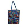 Ethnic Tote Bag with Baluchi Embroidered Model Blue