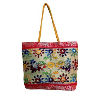 Ethnic Tote Bag with Baluchi Embroidered Model Elephant II