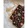 Embroidered Clutch Handbag with Intricate Floral Design - Magnolia