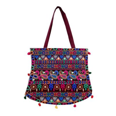 Ethnic Tote Bag with Baluchi Embroidered Model Saba