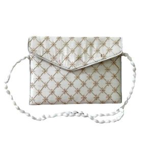 Embroidered Clutch Handbag with Geometric Design – Hamid
