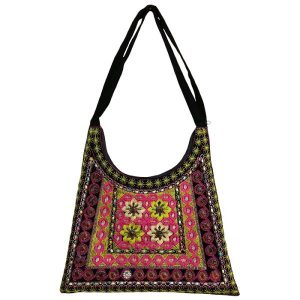 Ethnic Suede Boho Shoulder Bag Embroidered Karimi II