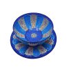 Decorative Copper Bowl & Plate Hand-Painted With Persian Minakari Enamel Eslimi