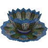 Decorative Copper Bowl & Plate Hand-Painted With Persian Minakari Enamel Sun