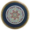 Decorative Pottery Wall Plate Hand-Painted with Persian Minakari Enamel Sormeh