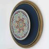 Decorative Pottery Wall Plate Hand-Painted with Persian Minakari Enamel Sormeh