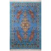 Hand-Knotted Persian Tabriz Nakhil Rug (Classical Floral Medallion Pattern) - Blue Wool
