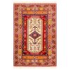 Hand-Knotted Persian Bojnourd 2.5-Meter Rug (Fine Art Floral Medallion) - Red Silk & Wool