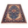 Hand-Knotted Persian Bojnourd Karimi Rug (Fine Art Floral Medallion) - Blue Silk & Wool
