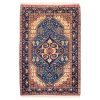 Hand-Knotted Persian Bojnourd Karimi Rug (Fine Art Floral Medallion) - Blue Silk & Wool