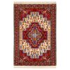 Hand-Knotted Persian Bojnourd Gold Rug (Fine Art Floral Medallion) - Cream Silk & Wool