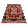 Hand-Knotted Persian Bojnourd Laki Red Rug (Fine Art Floral Medallion) - Red Silk & Wool
