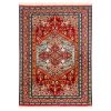 Hand-Knotted Persian Bojnourd Laki G2 Rug (Fine Art Floral Medallion) - Red Silk & Wool