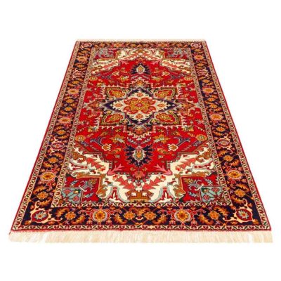 Hand-Knotted Persian Bojnourd Rug (Fine Art Classical Floral Medallion) - Red Silk & Wool