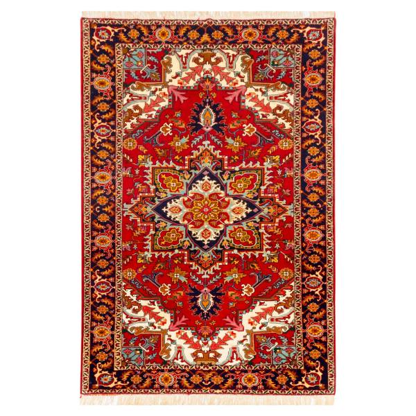 Hand-Knotted Persian Bojnourd Rug (Fine Art Classical Floral Medallion) – Red Silk & Wool