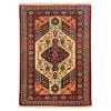 Hand-Knotted Persian Bojnourd Rug (Fine Art Golden Floral Medallion) - Cream Silk & Wool