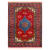 Hand-Knotted Persian Bojnourd Laki Rug (Fine Art Floral Medallion) - Blue Silk & Wool
