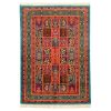 Hand-Knotted Persian Bojnourd Sadra Rug (Fine Art Bakhtiari Garden Khesti) - Green Silk & Wool