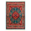 Hand-Knotted Persian Bojnourd Tabin Rug (Fine Art Floral Medallion) - Turquoise Silk & Wool