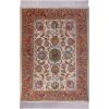 Hand-Knotted Persian Mashhad Sarah Rug (Classical All-over Floral) - Cream Wool