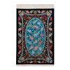 Hand-Knotted Persian Qom Behesht Rug (Elegant All-over Floral) - Turquoise Kork Wool